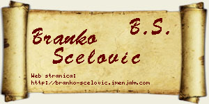 Branko Šćelović vizit kartica